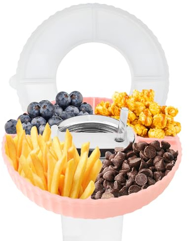 INSPUTOL Stanley Snacktablett, Stanley Cup Snacktablett für Stanley Cup Silikon-Snackschale, passend für 40 Oz Quencher H2.0 Becher (Rosa-Ohne Becher)