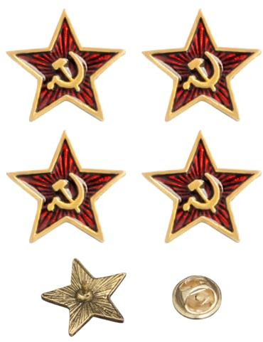 WUNZILO 5 Piezas Broche, Pin Rstrella Dímbolo, Rstrella Hoz y Martillo Emblema, para Ropa Bolsas Chaquetas Accesorios de Joyería