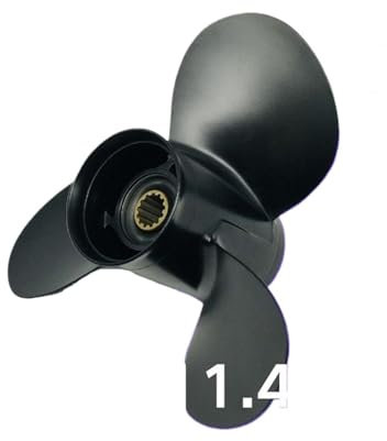 ATPBVHMO 11,4 x 12 Außenbord-Propeller, Boot, Aluminiumlegierung, Schraube 13 Spline Marine Motor für Ni.s/san 35 PS 40 PS 50 PS