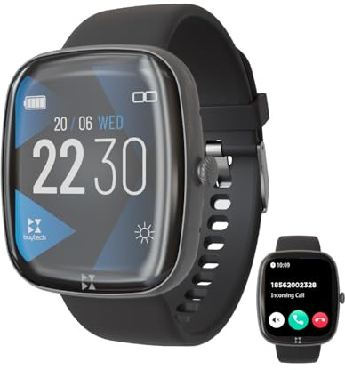 TECHMADE Smartwatch Buytech Gamma Uomo Donna, 1.83 Display, Orologio digitale con Chiamate Bluetooth, 80 modalità sport, Monitoraggio Frequenza Cardiaca SPO2 e Sonno. iOS e Android (Nero)