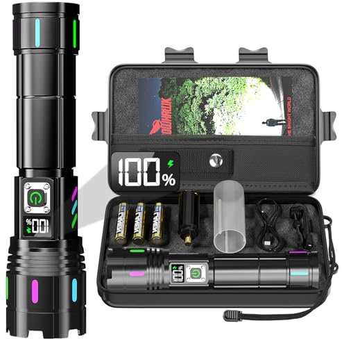 Flashlight 20000 High Lumens Rechargeable - 30W Super Bright LED Flash Light with LCD Display | 3937ft Beam & 12H Long Lasting USB C Powerful Handheld Flashlight for Home, Camping, Hiking, Emergency