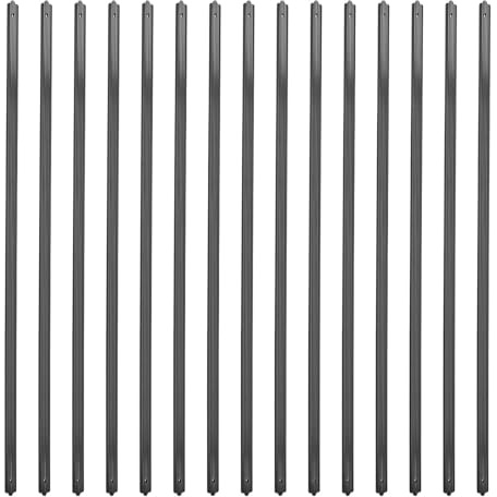 RBFGYIOP Deck Balusters 32.25'' x 1'' Aluminium Gerade Treppe Baluster, 50 Pack Metall Terrasse GeläNder, Aluminium Flache Baluster für Holz Und Composite Deck, Porch Deck GeläNder