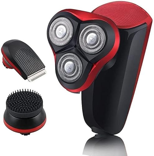 Rasoi da barba, Rasoio elettrico multifunzione ricaricabile tramite USB, rasoio rotante impermeabile, rasoio elettrico senza fili