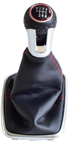 Pomo Cambio Marchas para Bora MK4 para Golf 4 1998-2004 Coche De 5 Y 6 Velocidades Palanca Cambios con Funda De Fuelle Manual Perilla Caja Cambios(6 Speed)