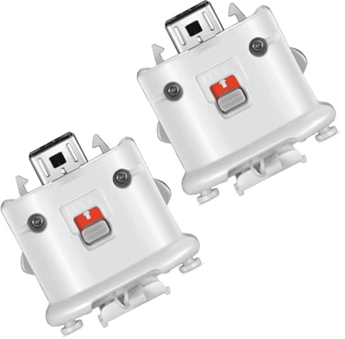 GAOHOU 2PCS Motion Plus Adapter Motion Plus Sensor Accelerator Compatible with Nintendo Wii Remote Controller (White)