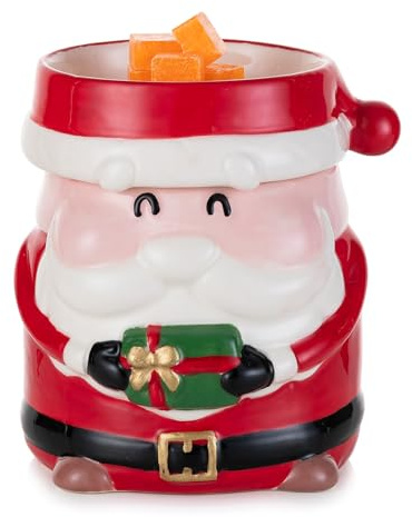 Staymoment Elektrische Duftlampe für Wachs Weihnachtsdeko: Weihnachtsmann Keramik Wachslampe Duftlampen Elektrisch Wax Tischdeko Weihnachten Deko Innen