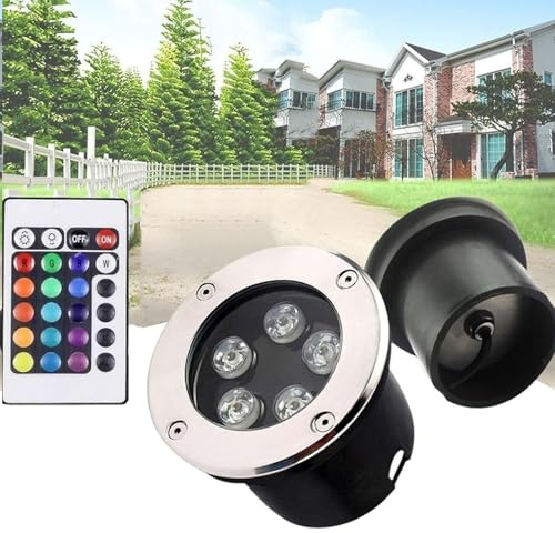 QICBYING Faretto da Incasso per Esterni - Luce RGB Sommergibile, Faretto per Laghetto con Cambio Colore 12-24V, Illuminazione A LED Impermeabile IP68 per Piscina(9w,Rgb-12v)