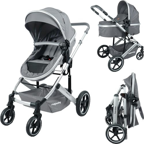 RichBaby Cruise Pramette 2-in-1 Pram and Stroller, Grey
