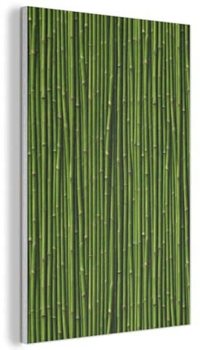 MuchoWow© Filz Bild als Akustikpaneele 40x60 cm Schlafzimmer Bilder Wand Deko Wohnzimmer Modern Wanddeko Schallschutz Akustikbild Abosrber Gebogen - Stöcke - Grün - Bambus