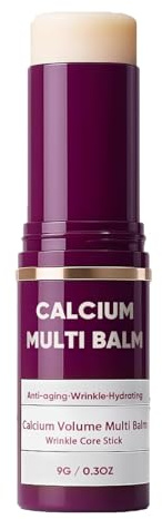 Cemenrete Calcium Volumen Multi-Bálsamo, Varilla Anti-Arrugas, Barra Húmeda de Colágeno Coreano, Anti-Edad, Hidratante, Almendra y Vitamina E para Bálsamo Labial, Crema de Ojos, Cuello (1 UNIDAD)