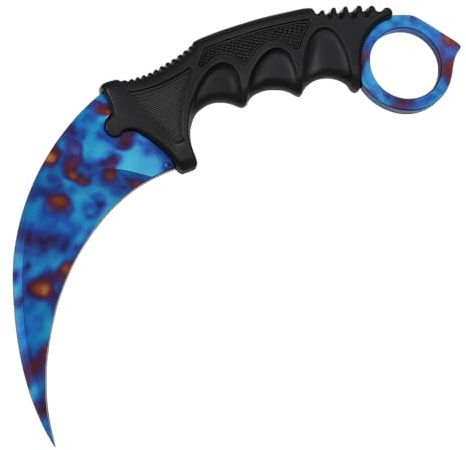 Generisch Hochwertiges 19cm CSGO Karambit Messer Übungsmesser Trainingsmesser Real-Life-Sammlung Jagd Survival Outdoor Counter-Strike Global Offensive Jagdmesser Knife (Case Hardened)