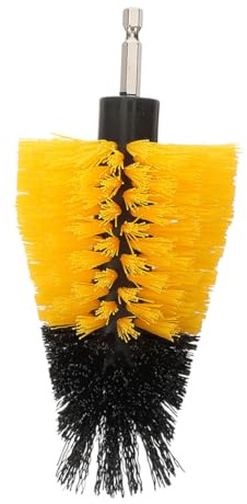 OATIPHO Power Drill Brush Attachment 5-inch Cone Shaped Polishing and Cleaning Brush Head for Auto Detailing, Tire Cleaner, Grout Scrubber and Bathroom Tile Cleaning – Yellow