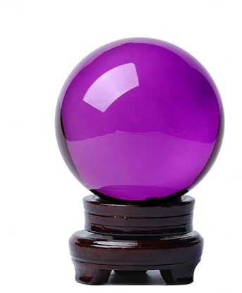 TYSTABPC Clear Crystal Ball Magic Crystal Sphere with Stand Base,for Decorative Ball, Photography, Gazing Divination or Feng Shui, and Fortune Telling Ball,80mm