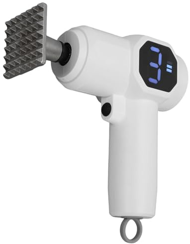 Hamwesh Electric Meat Tenderizer Tool, Handheld Cordless 6 Speed Adjustable Meat Mallet with 304 Stainless Steel Heads 3000mAh Battery for Beef Steak Chicken Pork Kitchen Use