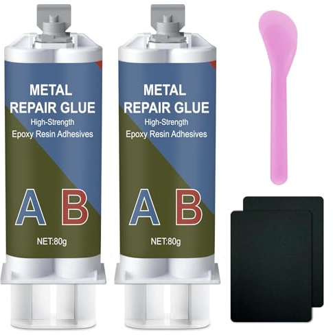 160 g de pegamento para metal, 2 componentes, resina epoxi, pegamento extra fuerte para pegar metal, acero inoxidable, madera, cerámica – pegamento de soldadura de metal líquido para reparar, hierro