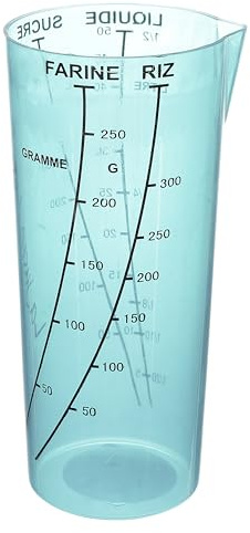 LILY COOK - KP50111 - Verre Goblet Dosseur Tasse A Mesurer Ustensile Cusine Transparant Coloree A Bec Verseur - Coloris Aléatoire : Transparent/Transparent Rose/Transparent Bleu/Transparent Noir