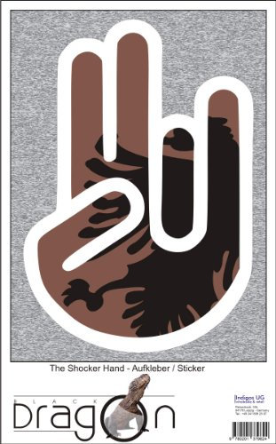 INDIGOS UG Auto Aufkleber The Shocker Hand Albanien 15cm Umriss weiß - Sticker selbstklebend - Fahne - Flagge - Tuning - Modellblau - Home - Etiketten