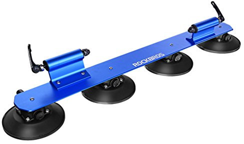 ROCKBROS Portabicicletas Techo de Coche para 1-3 Bicicletas Ventosa Liberación Rápida Soporte de Bici para Viaje, Negro/Rojo