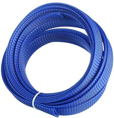 Othmro Gaine de Câble Extensible en Pet pour Haute température,5 m x 18 mm,Bleu,Convient aux Câbles d'alimentation, aux Câbles Audio-Vidéo, aux Câbles de Fixation et d'interconnexion