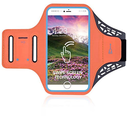 DFV mobile - Professional Cover Ultra-Thin Armband Sport Walking Running Fitness Cycling Gym for Hammer Blade 2 PRO (2018) - Orange