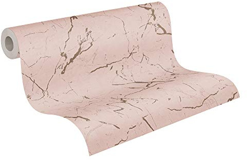 A.S. Création Livingwalls Vliestapete Metropolitan Stories Marmortapete Alena St. Petersburg 10,05 m x 0,53 m metallic rosa 378554 37855-4