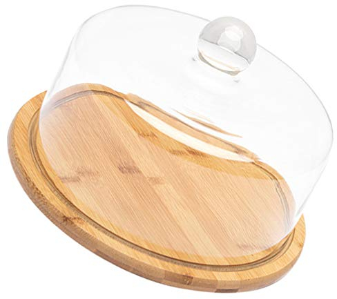 1pièce Assiette De Présentation Verre avec Couvercle Plateau À Desserts Créatif Et Pratique pour Gâteaux Et Snacks