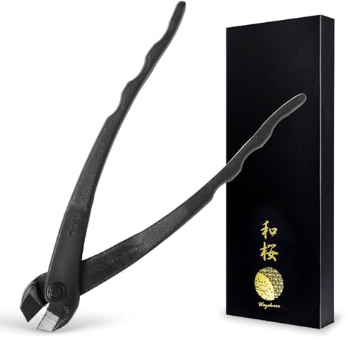 Wazakura Alicate Corta Alambre para Bonsái 195mm - Forjado a Mano en Japón en Acero al Carbono por Artesanos Locales, Herramienta de Jardinería y Manualidades