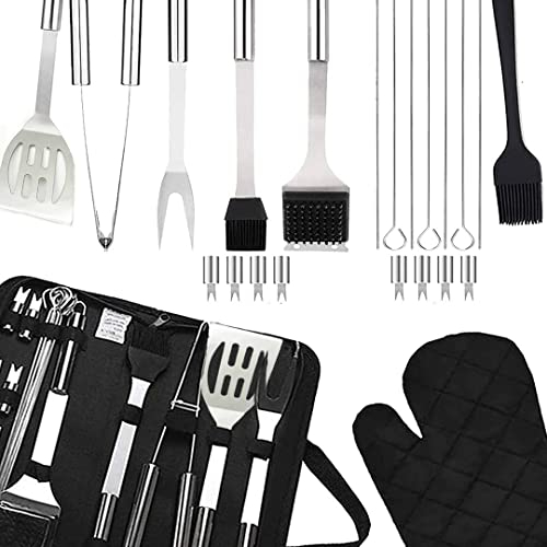 Kit Barbacoa 21 Piezas de Acero Inoxidable - Utensilios Barbacoa -Set Barbacoa - Accesorios Barbacoa - Kit Barbacoa Utensilios - Set Barbacoa Utensilios (21)