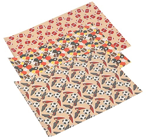 Cabilock Fußball-geschenkpapierrolle Aus Dickem Kraftpapier Sportmotiv-design Reißfestes Geschenkpapier Zum Einpacken Von Sportgeschenken Partyverpackung Für Baseball Basketball Und Tennis