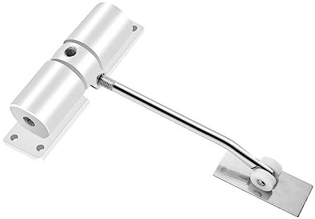 CENPEK Chiudiporta Automatico A Molla Chiudiporta Regolabile per Porta Interna con Viti E Asta di Regolazione Installazione Semplice (Bianco)