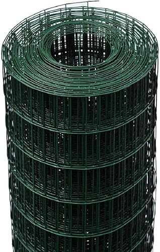 Rete Recinzione Elettrosaldata Metallica Zincata o Plasticata VERDE maglia 50X75 mm Rotolo 25 mt (PLASTICATA VERDE, H:100CM)