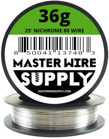Nichrome 80-25' - 36 Gauge Wire - 25ft - 0.13mm - 0.005in - Master Wire Supply