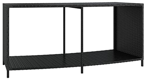 Kavolet 2 STK. Outdoor-Regale, Whirlpool-Umrandung, Whirlpool Einfassung, Whirlpool Verkleidung, Whirlpool Regal Whirlpool Stufe, Schwarz Poly-Rattan