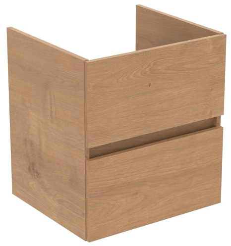 Ideal Standard Bagno Vanity Units Eurovit+ 50 cm mobile lavabo a parete con 2 cassetti, R0256Y8, rovere naturale