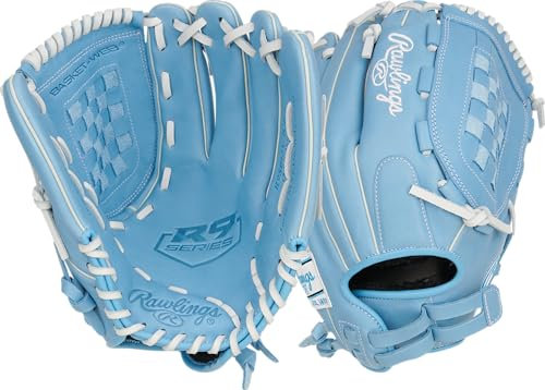 Rawlings | R9 Series Fastpitch Softball-Handschuh | 32,5 cm | RHT | Basket Web | Columbia Blue