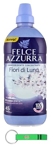 8 X Felce Azzurra Ammorbidente Concentrato Fiori di Luna - Ammorbidente concentrato - 45 lavaggi - 900 ml + portachiavi Beni Culinari