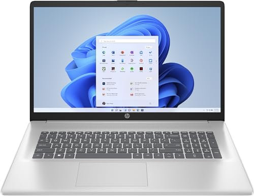 HP 17-cp3001sf Ordinateur Portable 17,3 FHD IPS, PC Portable (AMD Ryzen 7 7730U, RAM 16 Go, SSD 512 Go, AMD Radeon Graphics, Windows 11), Laptop Argent, Clavier AZERTY