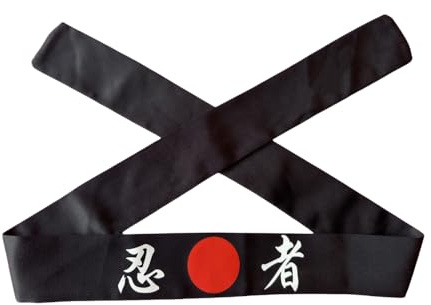 Black Sugar Fascia Japan Bandana Foulard Testa Giapponese Tradizionale Samurai Inscrizioni Cotone Da Legare Costume Cosplay Unisex Ninja Dragon Hachimaki, nero e bianco, Taglia unica