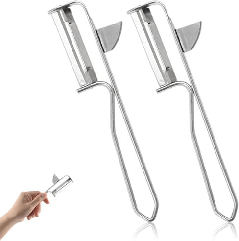 Ausstecher,geschärftem Ausstecher,Stahl beschichtet/Edelstahl, Steel, Silber,2er Set – Schäler aus rostfreiem Edelstahl,Spargelschäler, Famos,Hochwertige Gemüseschäler mit Aushöhler – 15 cm x 2.6 cm