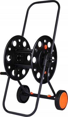 Schmith - Avvolgitubo senza tubo - Avvolgitubo per irrigazione - Avvolgitubo stabile per tubo dell'acqua da 1/2 pollice, fino a 100 m - con ruote robuste e telaio in metallo