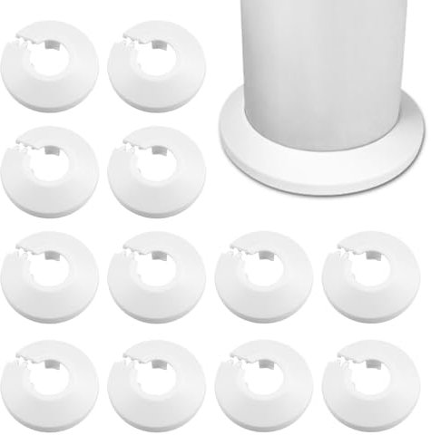 12PCS Radiator Pipe Covers,Radiator Pipe Collars,Radiator Cover White,Pipe Decoration Cover for 15mm Diameter Pipe