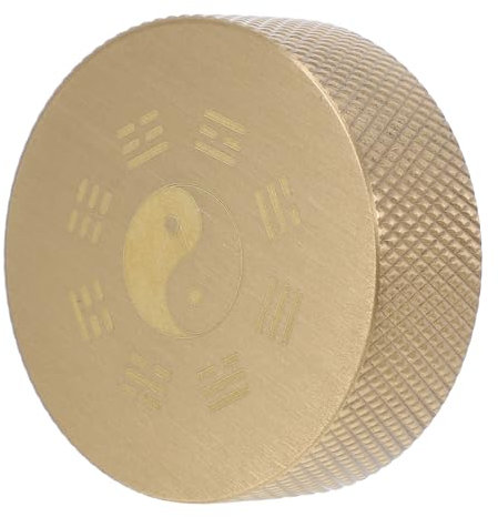Holibanna Runder Messing Briefbeschwerer Mit Bagua-muster Brass Paperweight Für Kalligraphie Und Bürodekoration Chinesisches Symbol Für Glück Und Schutz