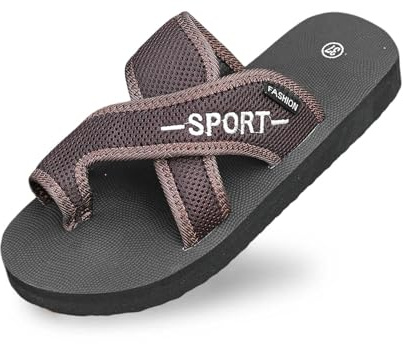 Generisch Pantoufles d'été lavables - Toboggan orthopédique - Pour le sport - Confortables - Pour le sport - Respirantes - En maille - Semelle souple, Chaussures B8 Marron, 42 EU