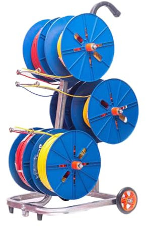 XTGDIEM Cold Rolled Steel Wire Spool Cart/Multi-Axis Spool Holder Dispenser With Wheels Cable Reel Dispenser Wire Reel Holder For Electrical Industrial Commercial Wire Cable Dispenser