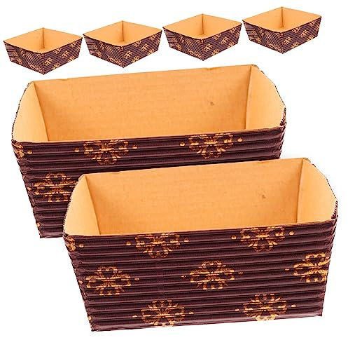 VALICLUD Set Da 25 Pirottini Di Carta Per Torte e Stampi in Carta Per Plumcake 8x7,5x3 Cm, Resistenti Al Calore e Impilabili, Per Panetteria, Ristoranti e Uso Domestico