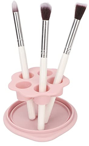 Silikon -Make -up -Pinsel -Reinigungsbox Weiches Nagelkunstpinsel Waschwerkzeug mit Trockenstange für Make -up -Bürsten und Nagelbürsten Silikonmaterialabdeckung (Pink)