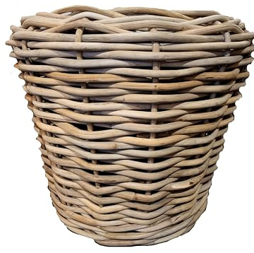 Klocke Dekorationsbedarf Rattan Pflanzkorb/Pflanzgefäß Pflanzkübel mit Einsatz und Rollen (⌀ 68 cm H 61 cm)