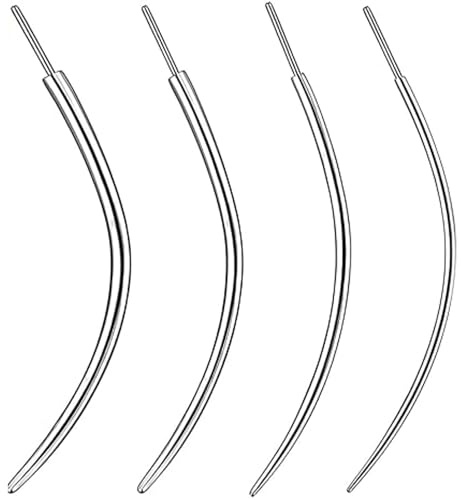YceLon 4 Stück Piercing Einführhilfe, Piercing Nadeln Set mit 14G, 16G, 18G, 20G, Chirurgenstahl Tapered Insertion Pin für Helix, Lippe, Nase