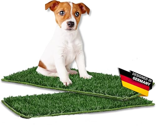 PFOTENWUNDER® 3x-11x Ersatz-Kunstrasen für Hundeklo, Hundetoilette Gras, Easy-Wash, für Hundeklo Hundetoilette mit 63x51cm, kleine Hunde Balkon Indoor WC Welpen-Klo, 5X Kunstrasen