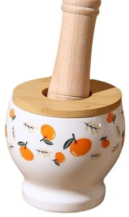 Piccolo mortaio e pestello lucidato, Set di pestello for aglio in ceramica ad alta temperatura, uso domestico, set di macinazione in legno, manuale da cucina, macina for erbe, macina for spezie, macin